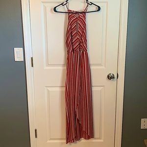 Burnt orange long cut out dress size small